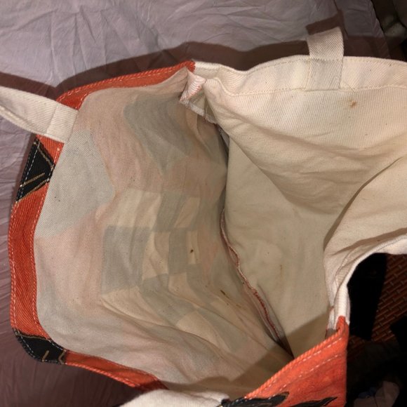 African black brown metallic gold painted patterned cotton re usable tot… - Picture 4 of 4